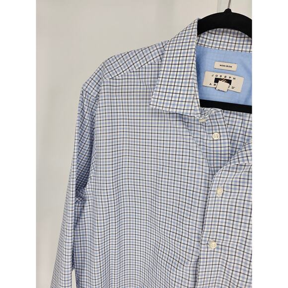 Joseph Abboud Men's Modern Fit Non-Iron Grid Plaid Long Sleeve Shirt Size XXL - Picture 2 of 4